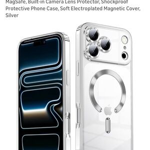 NWT Tobovon Iphone 17 Pro Mag Case Compatible Silver / Clear